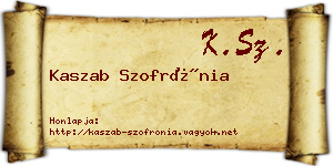 Kaszab Szofrónia névjegykártya